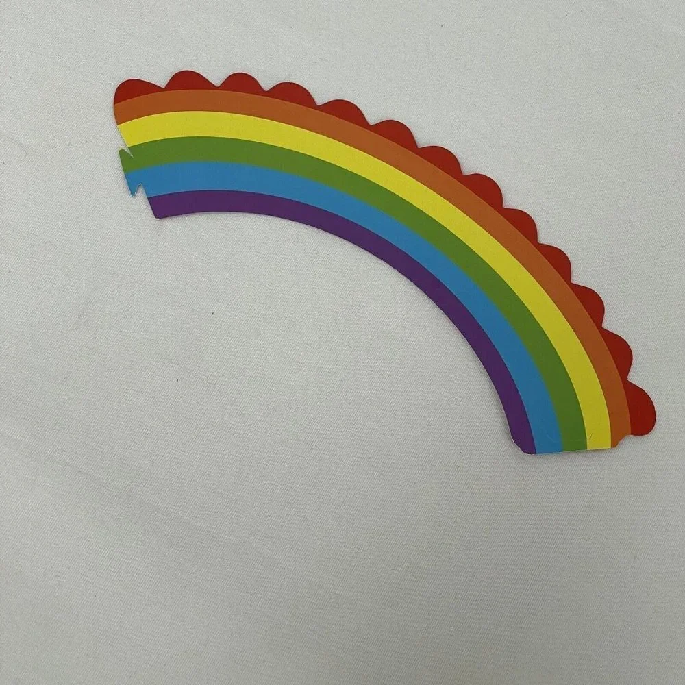 24 Double Sided Unicorn Cupcake Wrapper Rounds Decorate Reversible Rainbow